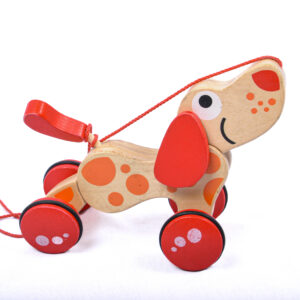 HAPE puidust mänguasjad "Järelveetav Koer" (punaste kõrvadega)