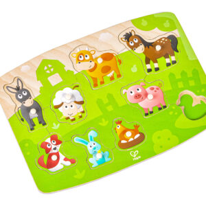 Hape 9-ne puidust nupupusle "Koduloomad"