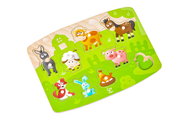 Hape 9-ne puidust nupupusle "Koduloomad"