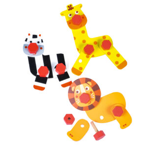 Puidust Konstruktor "Safari loomad" 3 tk