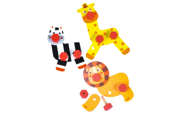 Puidust Konstruktor "Safari loomad" 3 tk