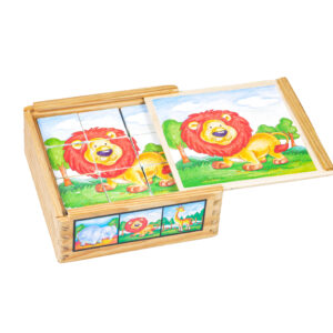 Puidust klotsipusled "Safari loomad" (6 pilti)